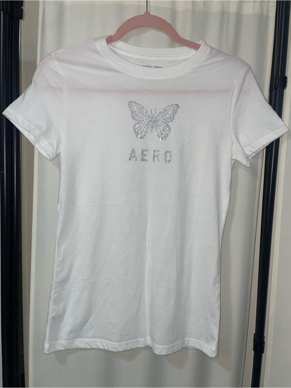 AERO White Short-Sleeve Butterfly Tee